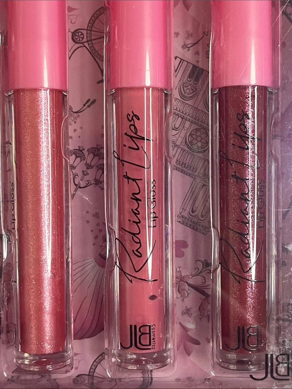 JLB Radiant Lips 3pc Pink Lip Gloss Set